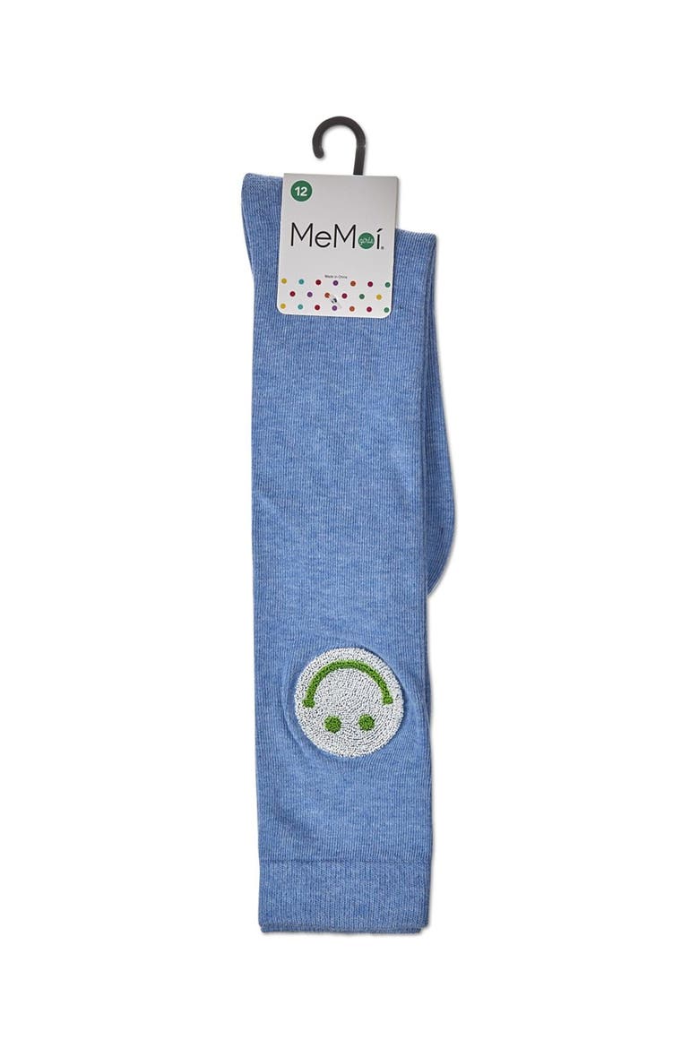 Fuzzy Smiley Face Knee High Socks, Alternate, color, Green