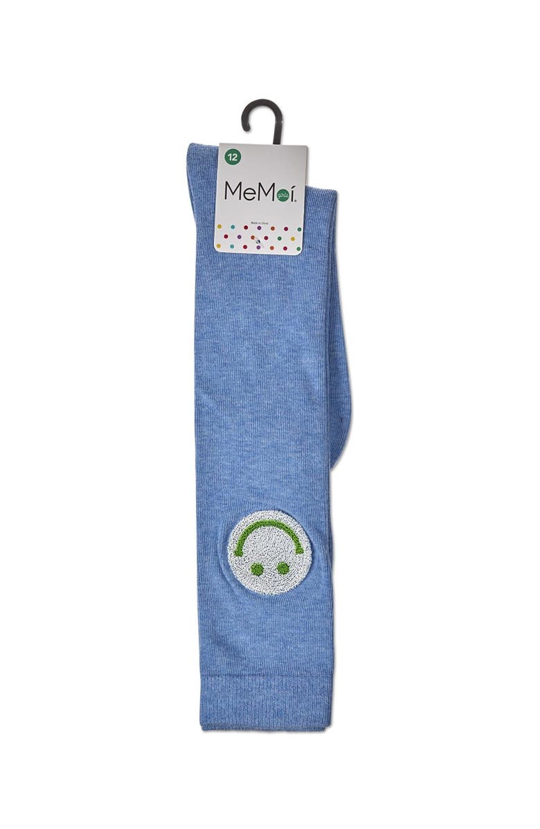 MeMoi Fuzzy Smiley Face Knee High Socks, Alternate, color, Green
