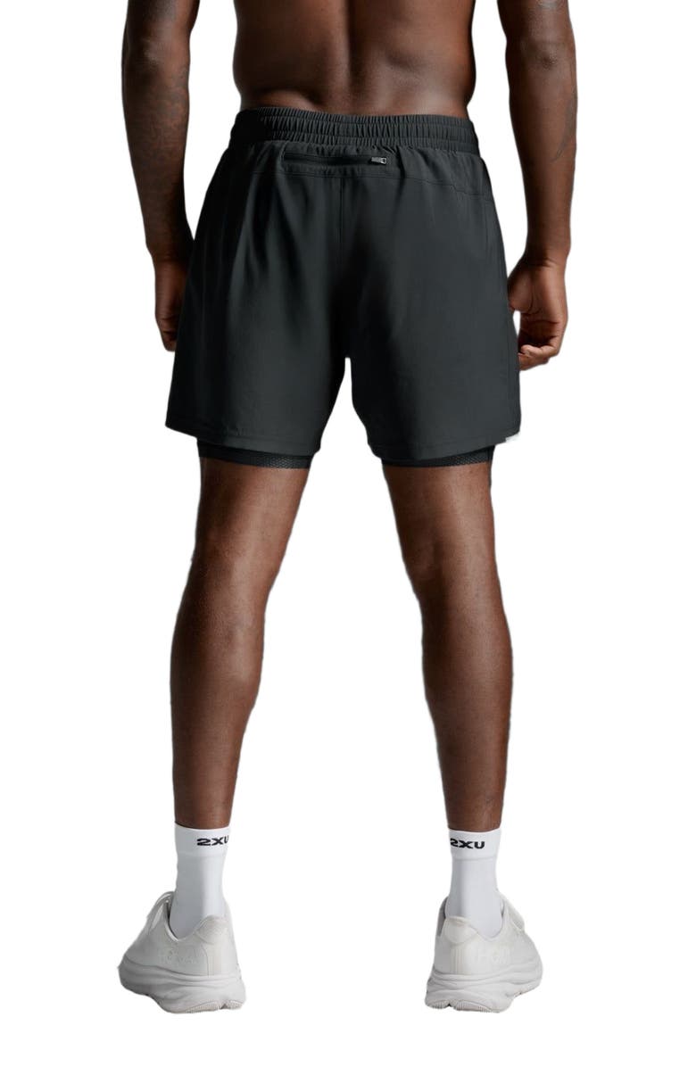 2XU Aero Mesh 2-in-1 5 Inch Short, Alternate, color, Black/Silver Reflective