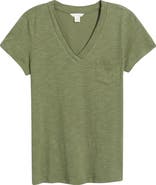 Caslon® Cotton & Modal V-Neck T-Shirt