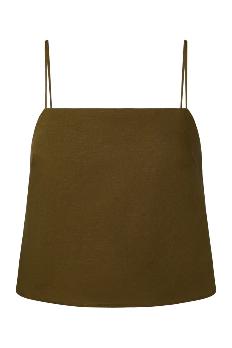 Air Linen Square Neck Tank Top, Alternate, color, OLIVE