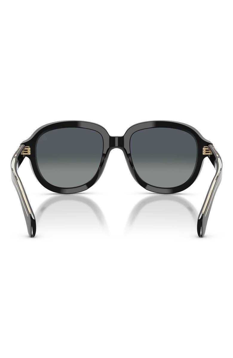 Moncler 54mm Aviator Sunglasses, Alternate, color, Shiny Black / Gradient Grey