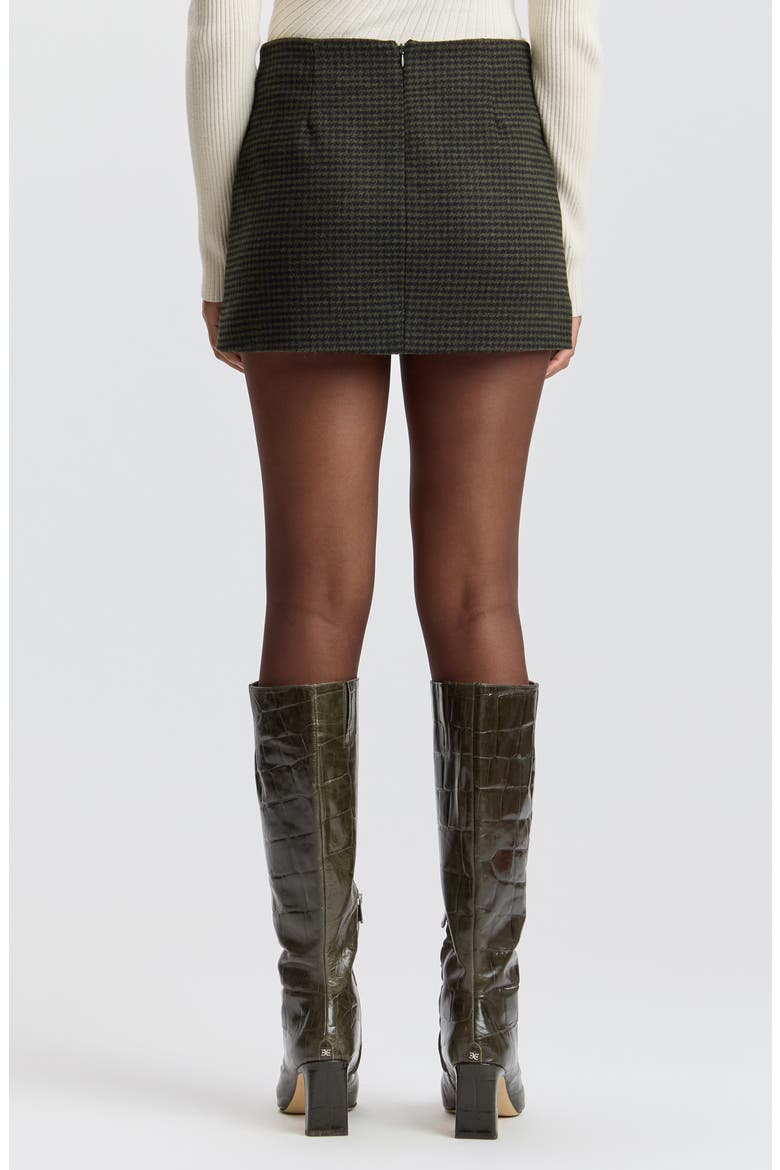 Houndstooth A-Line Miniskirt, Alternate, color, NAVY/GREEN HOUNDSTOOTH