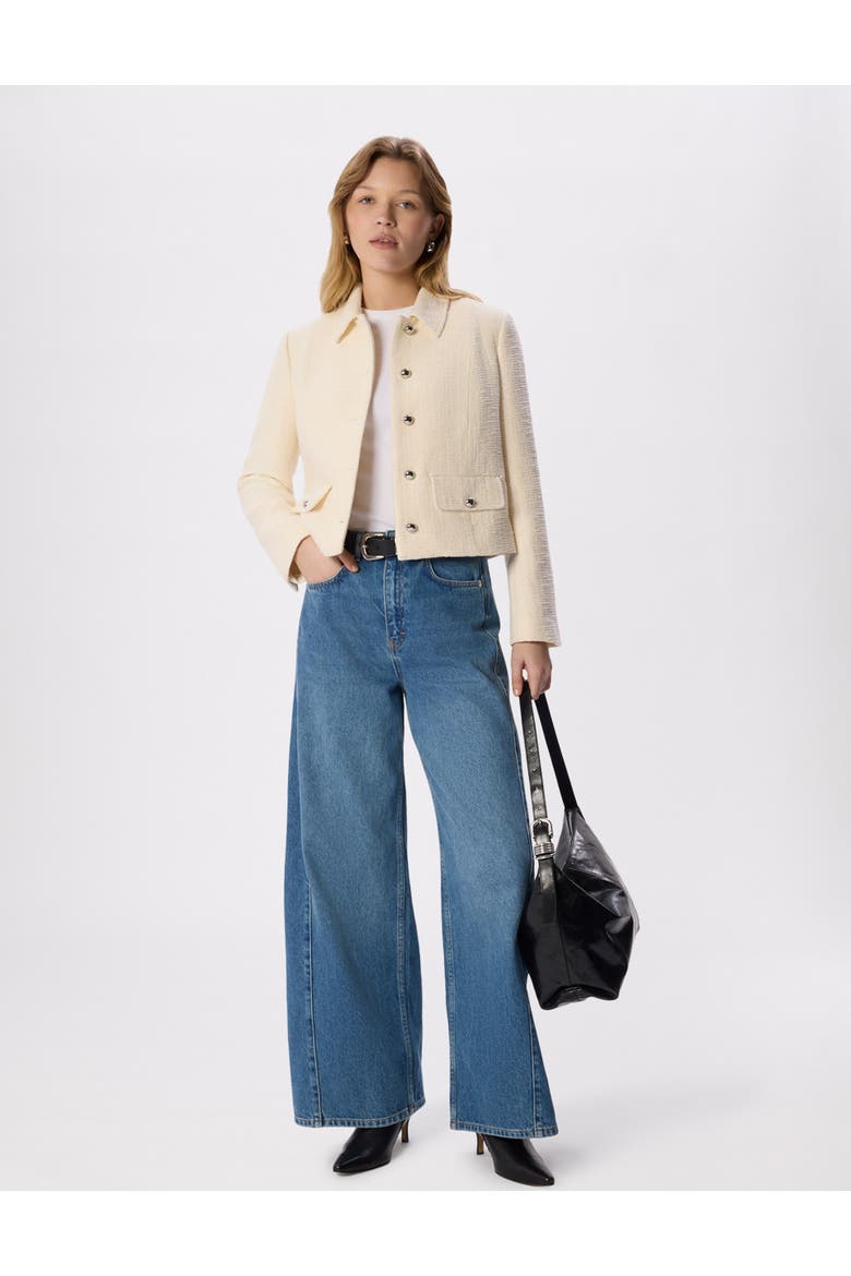 Cropped Boucle Jacket, Alternate, color, Ivory
