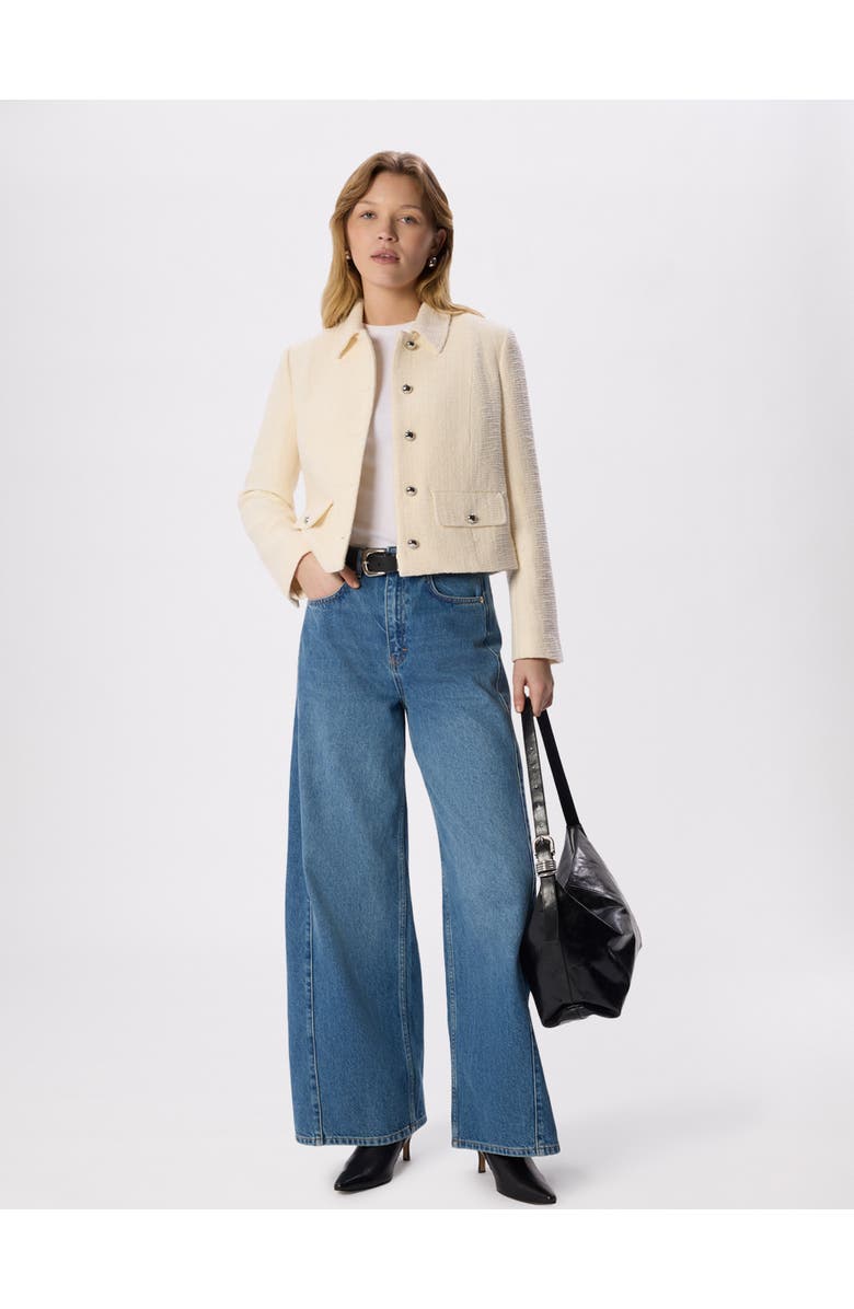 Whistles Cropped Boucle Jacket, Alternate, color, Ivory