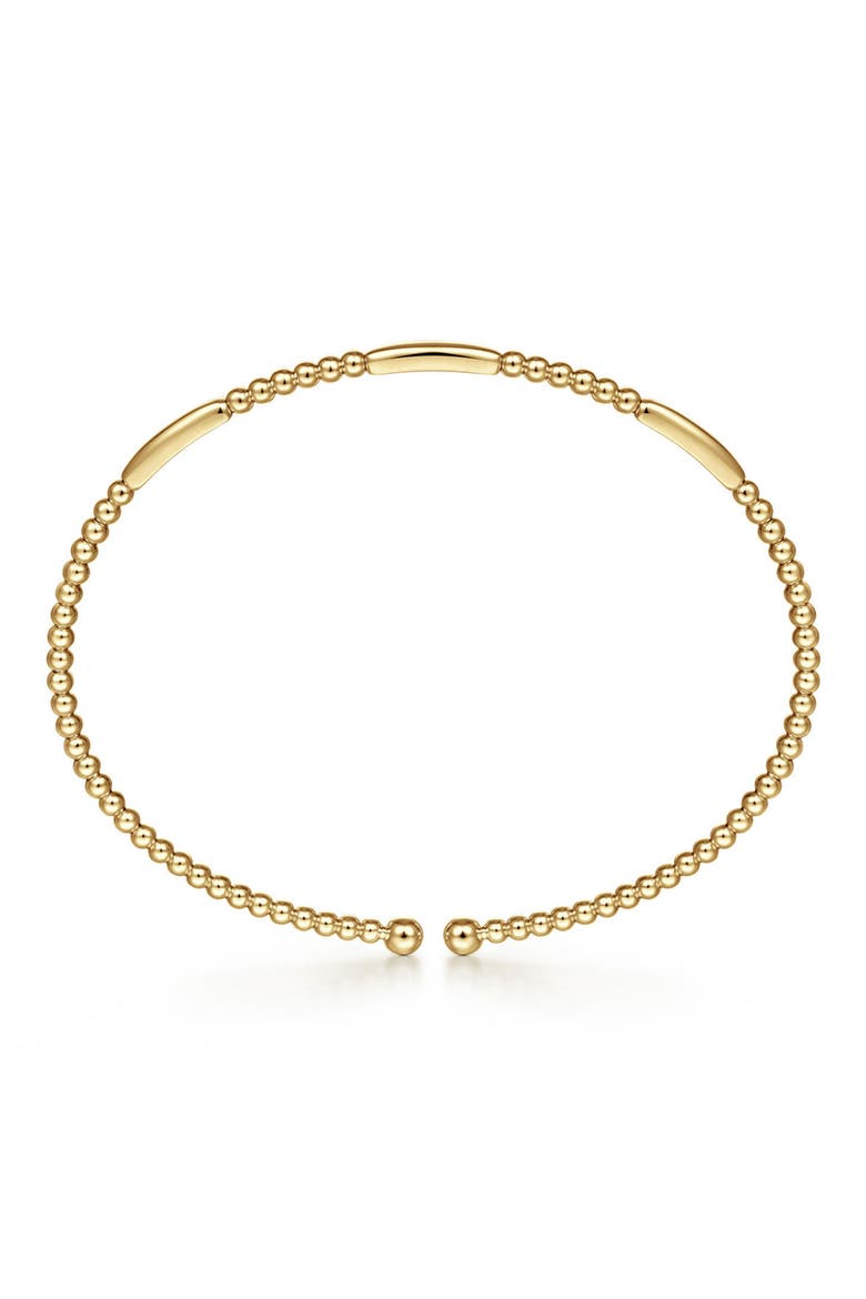 Bujukan Bar Station Beaded Cuff Bracelet, Alternate, color, GOLD