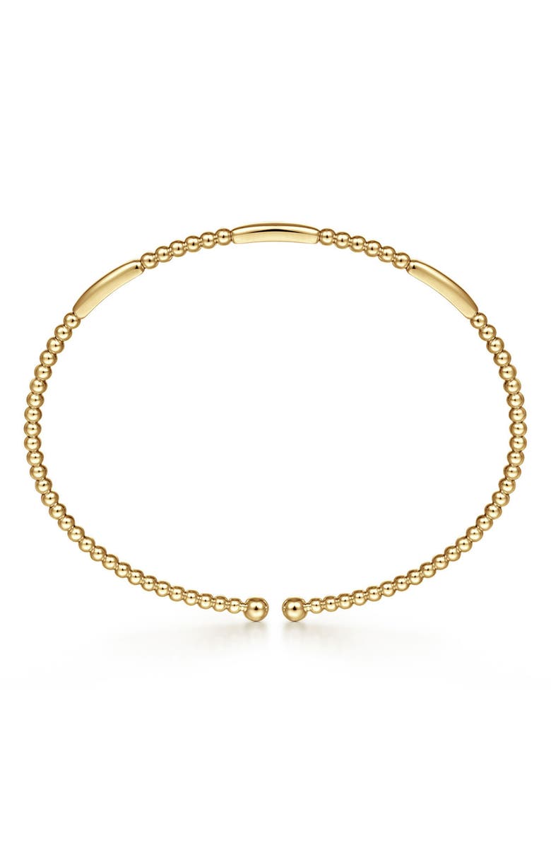 Gabriel & Co. Bujukan Bar Station Beaded Cuff Bracelet, Alternate, color, Gold