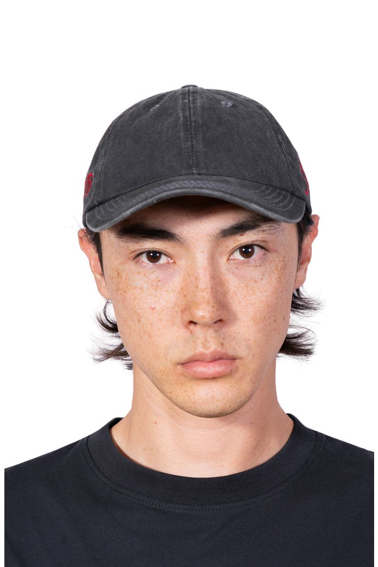 Scrawl Adjustable Cotton Twill Baseball Cap, Alternate, color, BLACK