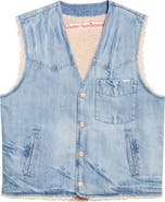 STOCKHOLM SURFBOARD CLUB Staff High Pile Fleece Lined Denim Vest