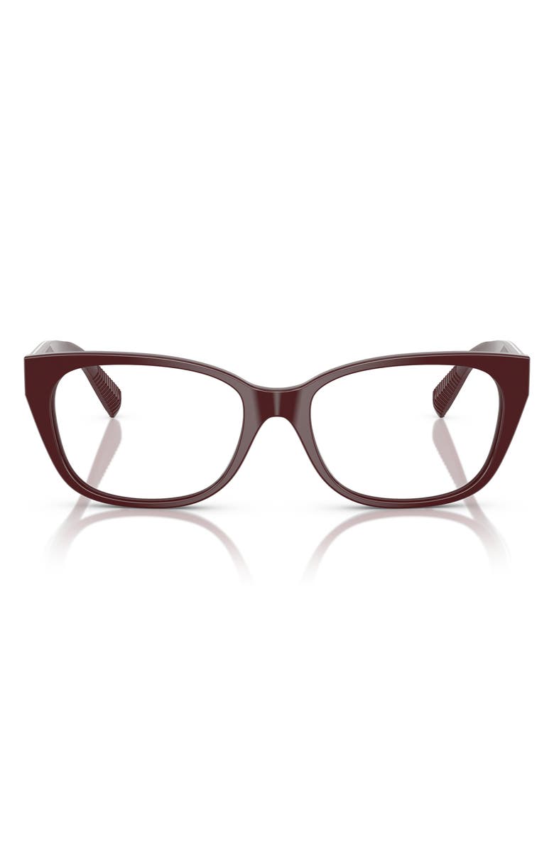 Tiffany & Co. 52mm Pillow Optical Glasses, Main, color, Burgunday