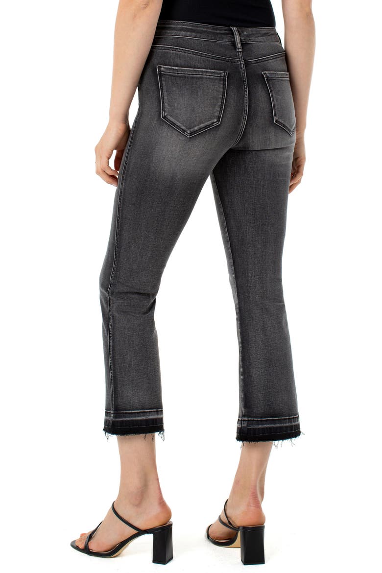 High Waist Raw Released Hem Kick Flare Crop Jeans, Alternate, color, SHADOWS