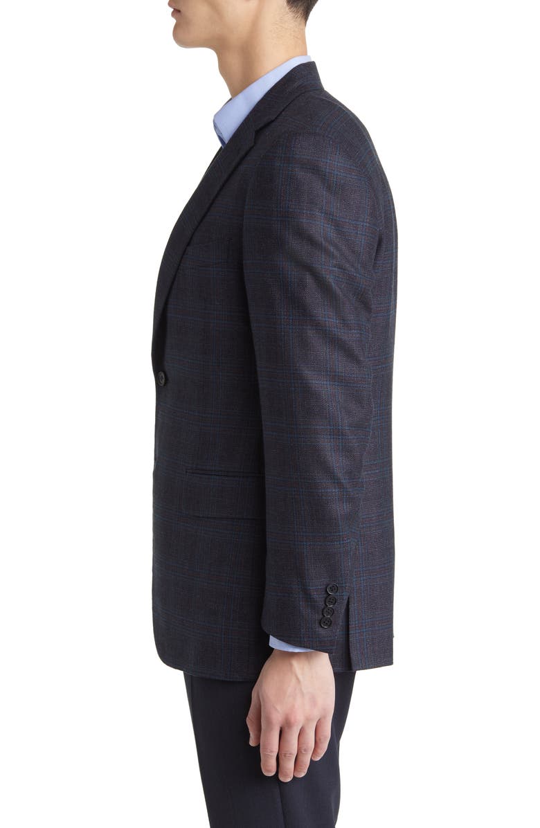 Canali Siena Regular Fit Plaid Silk & Wool Sport Coat, Alternate, color, Blue