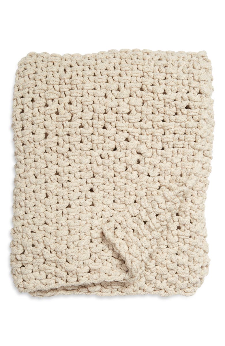 Nordstrom Seed Stitch Jersey Rope Throw Blanket, Main, color, 
