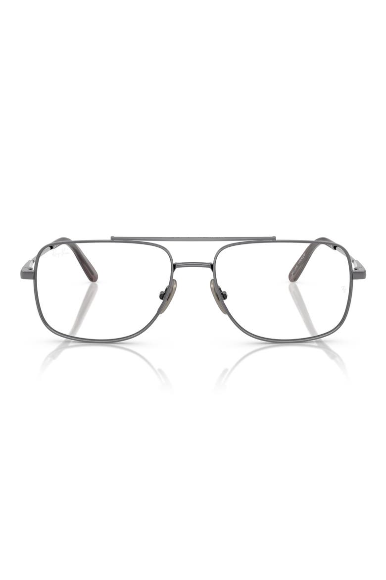 58mm Square Optical Glasses, Main, color, GUNMETAL