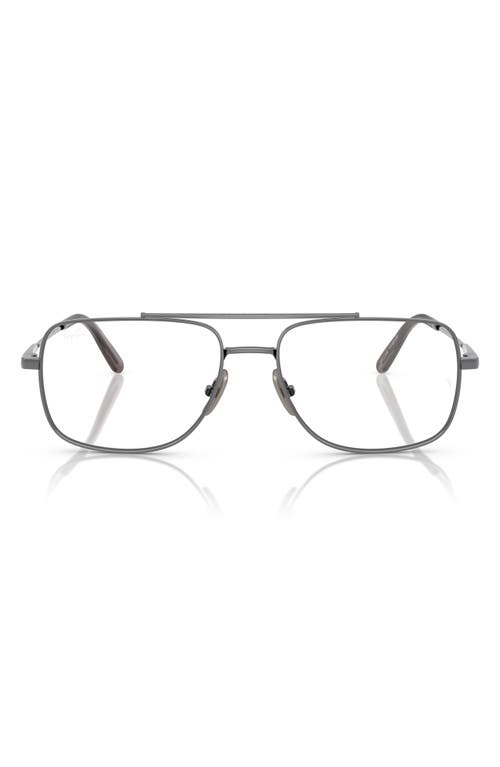 Ray Ban Ray-ban William Titanium 56mm Square Optical Glasses In Gunmetal