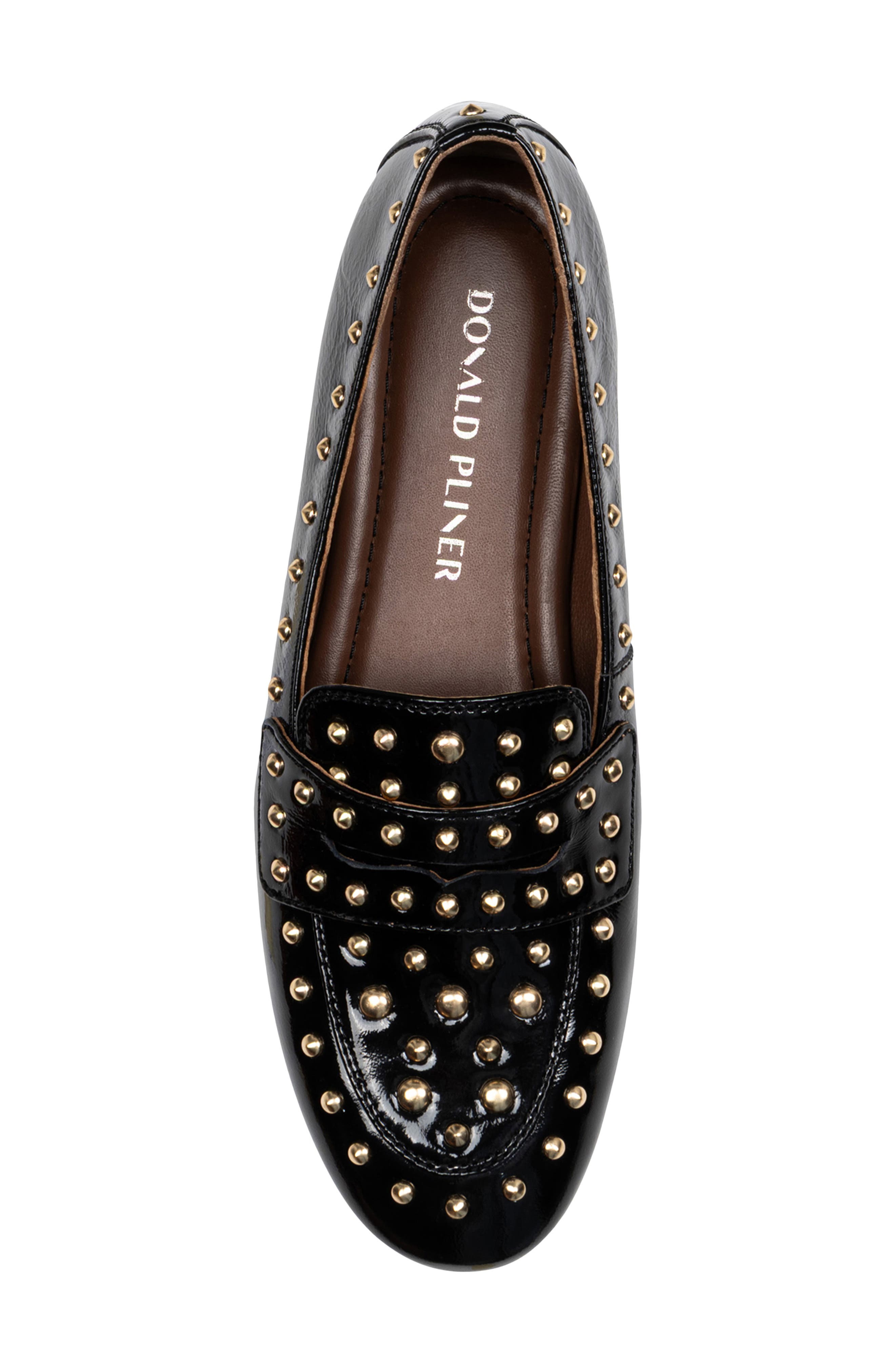 Donald Pliner Studded Loafer, Alternate, color, Black