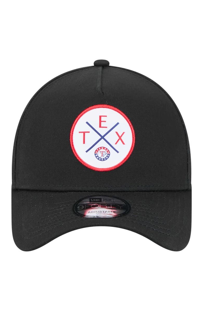 New Era Men's New Era Black Texas Rangers 9FORTY A-Frame Adjustable Hat, Alternate, color, Black