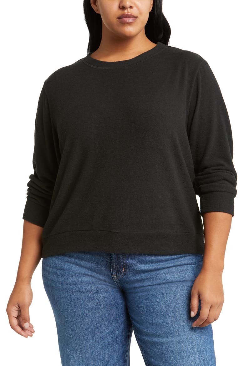 Crewneck Top, Main, color, BLACK