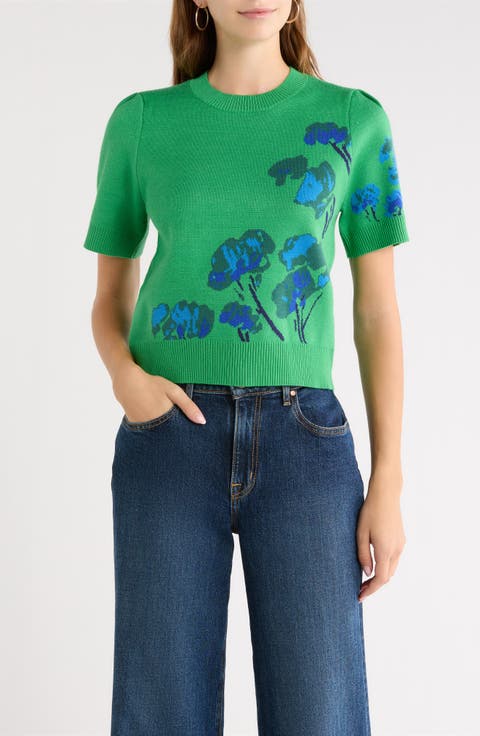 Kersey Floral Short Sleeve Sweater