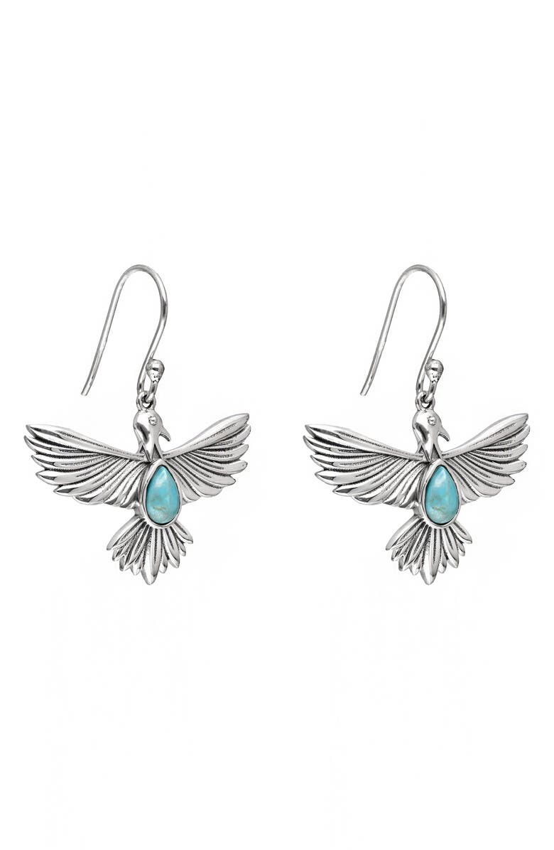 YS GEMS Turquoise Eagle Drop Earrings, Alternate, color, Turquoise
