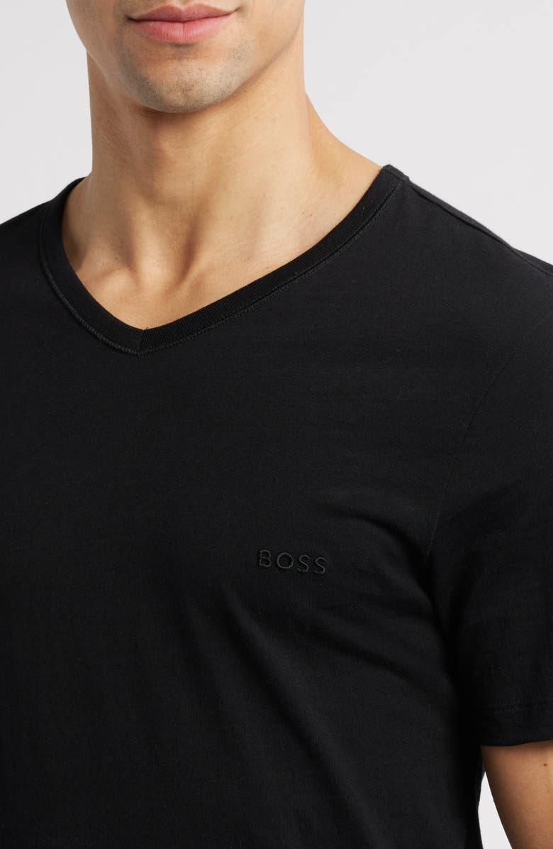 BOSS 3-Pack V-Neck T-Shirts, Alternate, color, Black