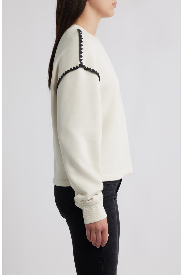 Blanket Stitch Terry Sweatshirt, Alternate, color, CHALK