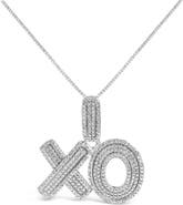 Haus of Brilliance Sterling Silver 1/4 Cttw Diamond Pavé XO Pendant Necklace