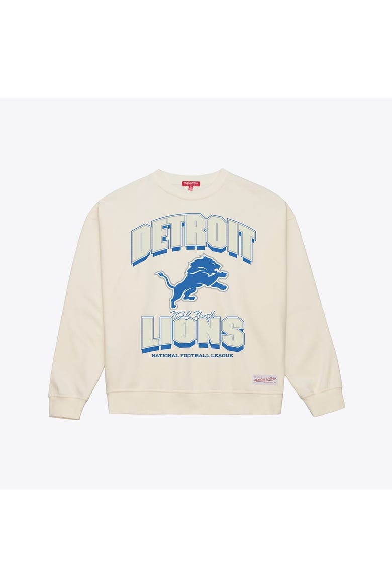 Women's  Mitchell & Ness  Cream Detroit Lions Tonal Arch Sweatshirt, Alternate, color, Cream