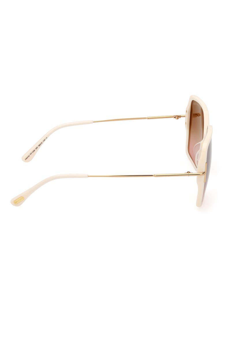 Joanna 59mm Gradient Butterfly Sunglasses, Alternate, color, WHTO/BRNG