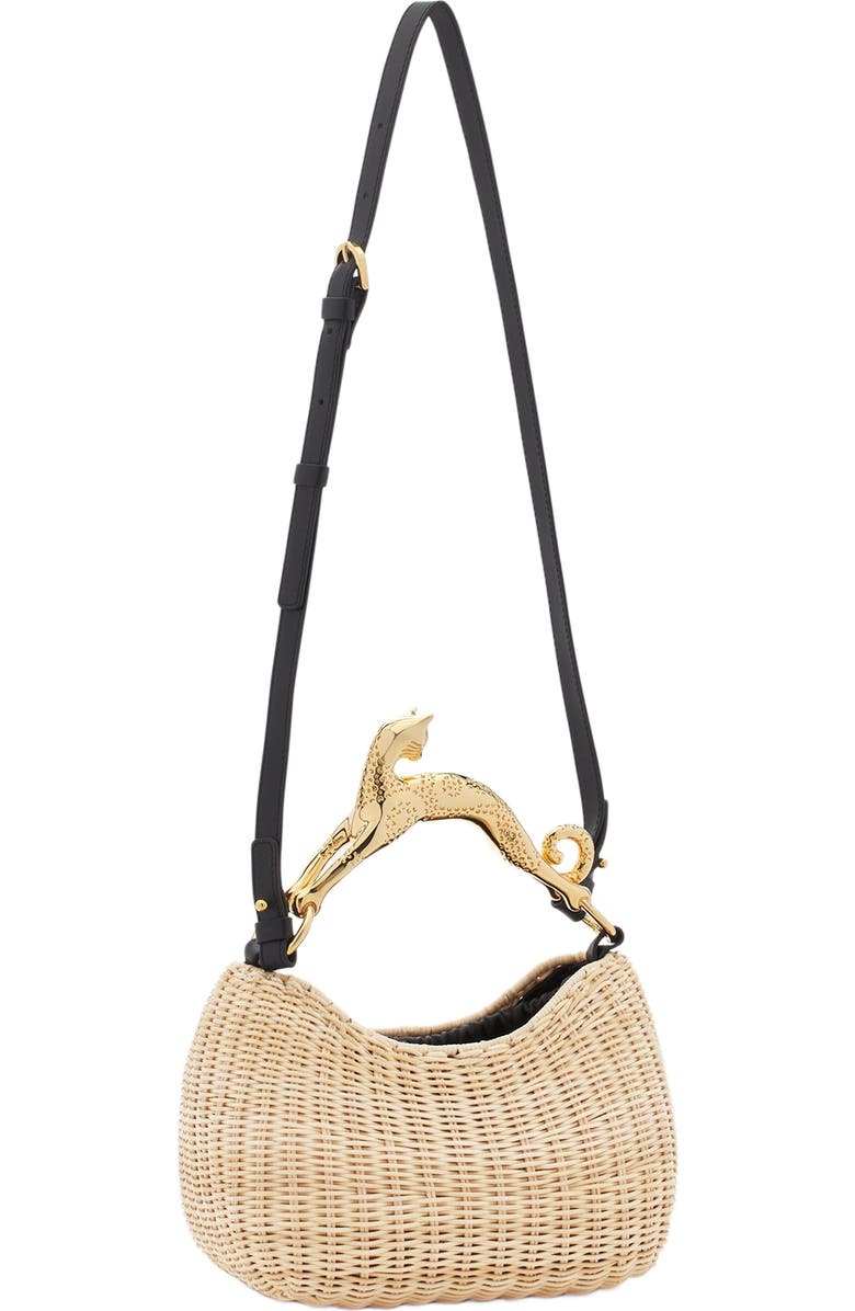 Lanvin Wicker Hobo Cat Bag Sm, Alternate, color,