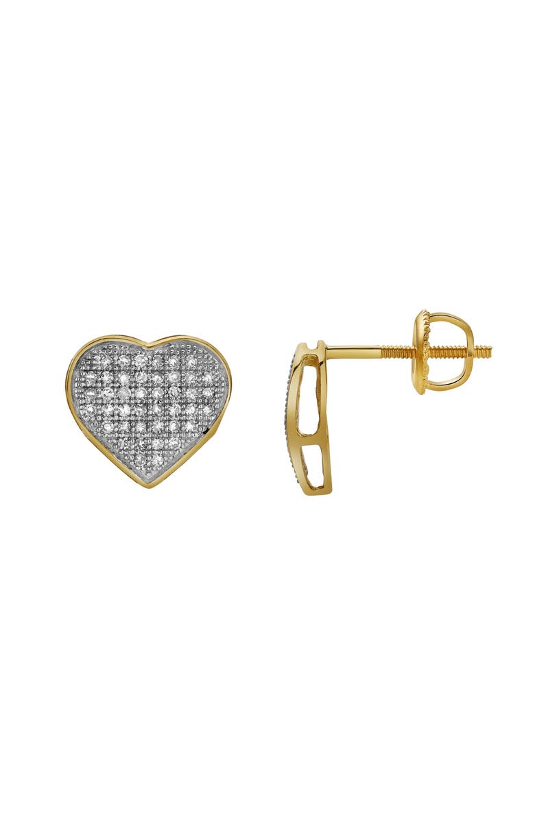LuvMyJewelry Swoon 10K Yellow Gold Cluster Diamond Unisex Earrings - 0.23 Cts, Alternate, color, 10K Yellow Gold