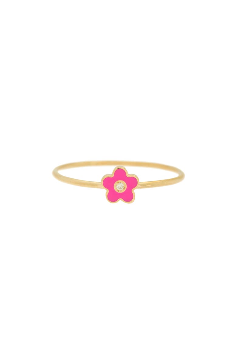 Bony Levy 14K Gold Diamond & Enamel Flower Ring - 0.1ct., Main, color,