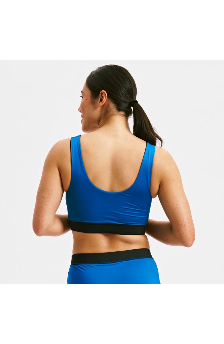 TomboyX Reversible Swim Sport Compression Bikini Top, Alternate, color, Marina Blue