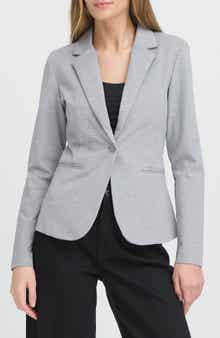 ICHI Regular Notch Lapel Ponte Blazer