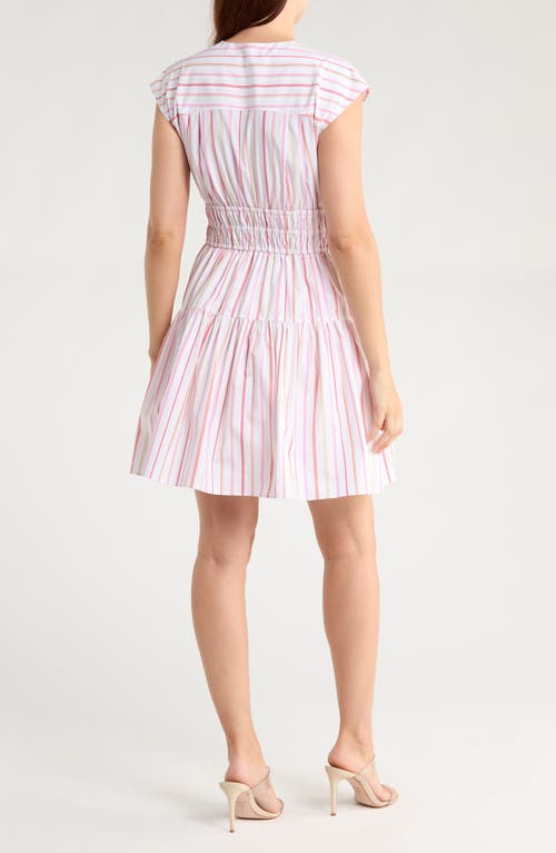 Derek Lam 10 Crosby Tora Pinstripe Sleeveless Fit & Flare Dress In Pink