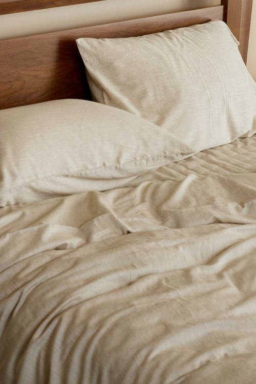 Bedvoyage Melange Viscose Cotton Blend Breathable Pillowcases In Sand