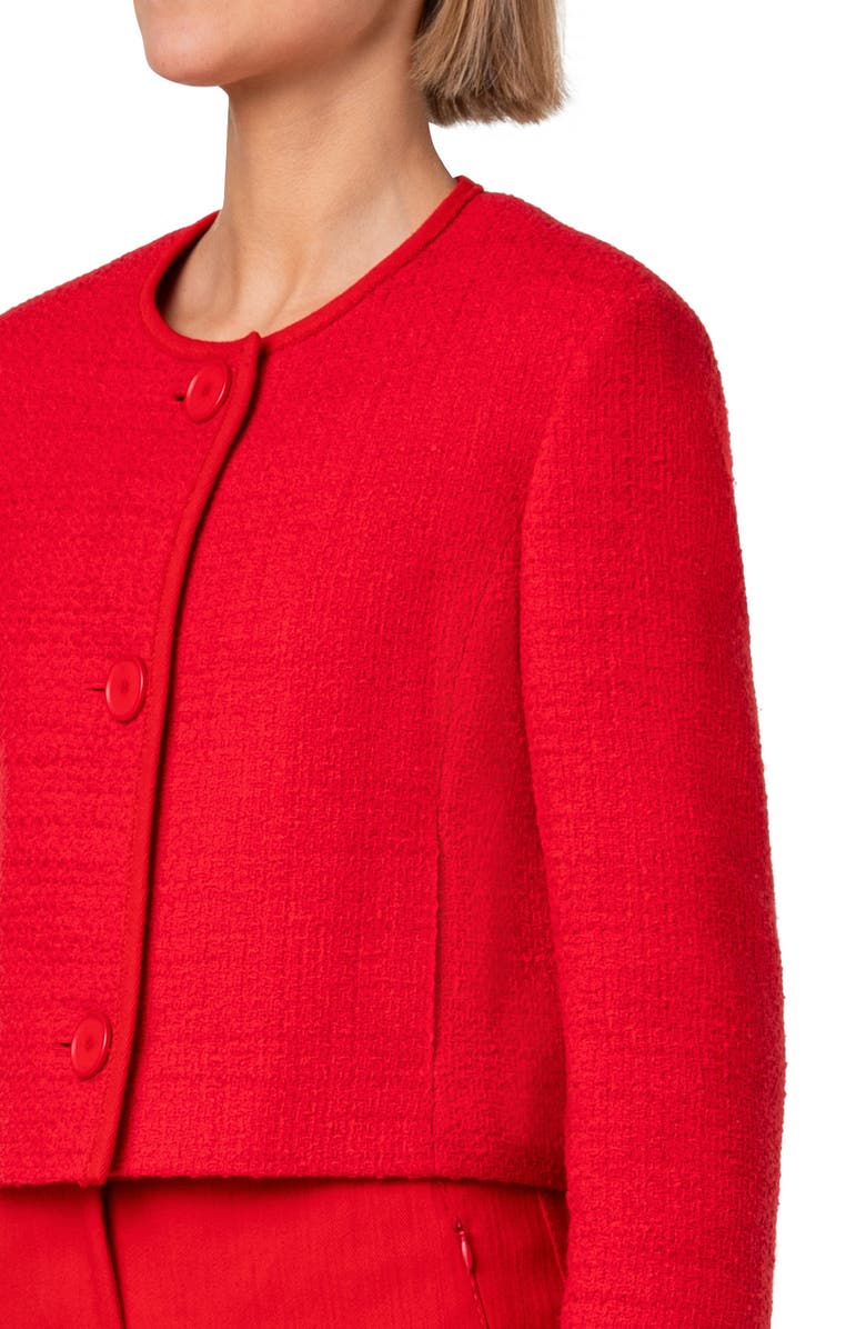 Akris punto Tweed & Denim Crop Jacket, Alternate, color, 