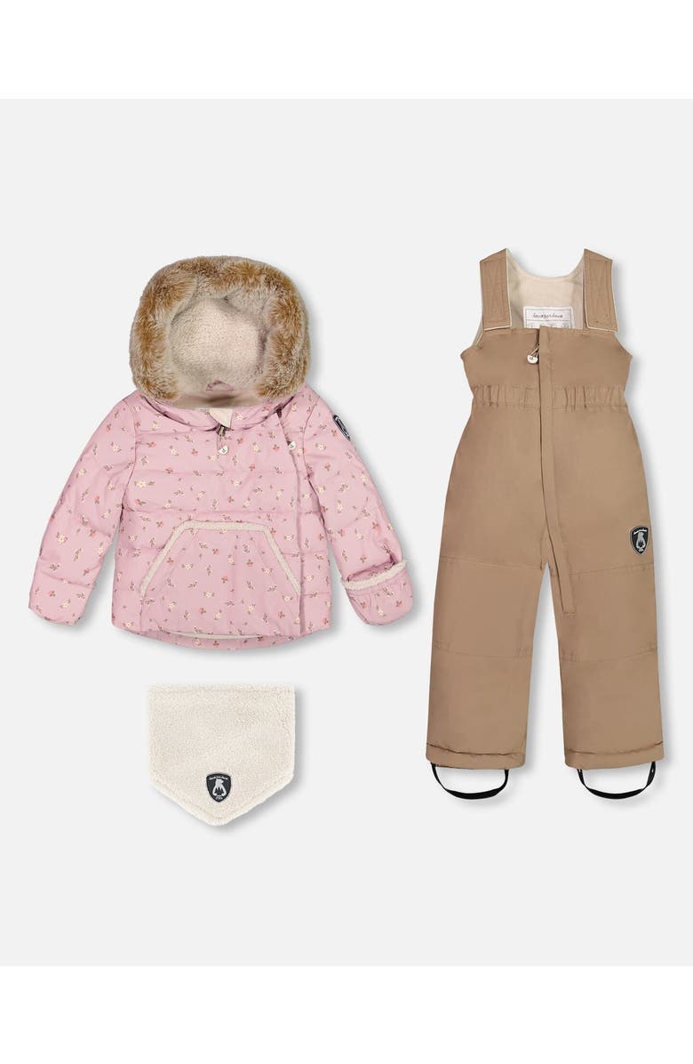 Deux par Deux Baby Boy's Two Piece Baby Snowsuit Rose Printed Mini Flowers, Main, color,