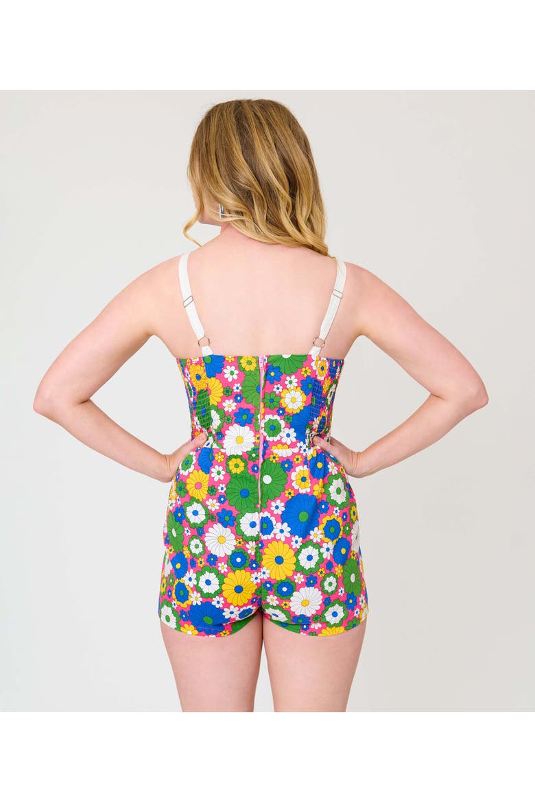 Skirted Dolly Romper, Alternate, color, Blue Floral Print