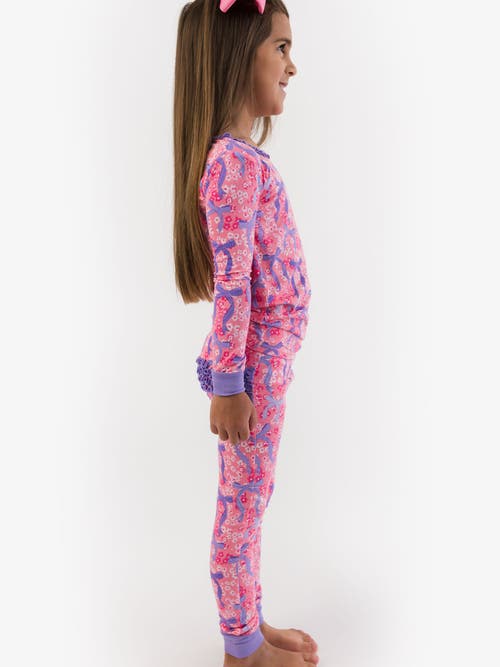 Rufflebutts Softsnooze Ruffle Long Sleeve Pajama Set, Signature Rear Ruffles In Multi