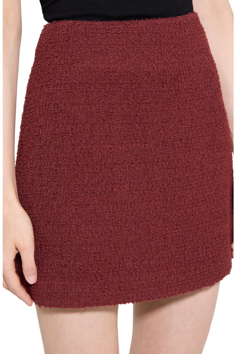 Tweed Miniskirt, Alternate, color, OXBLOOD RED
