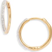 Monica Vinader Small Riva Wave Diamond Hoop Earrings