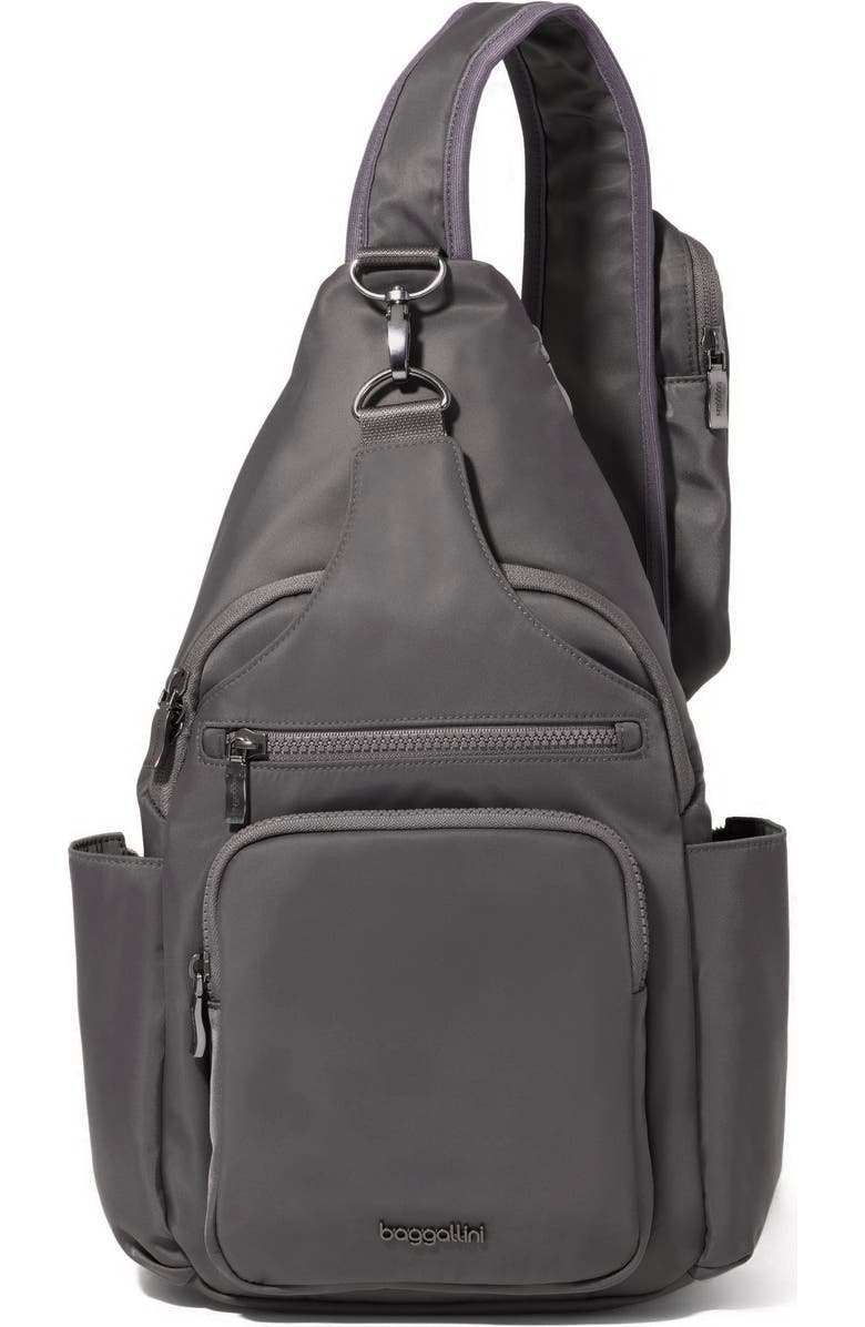 BAGGALLINI Central Park Large Sling, Main, color, Smoke Twill