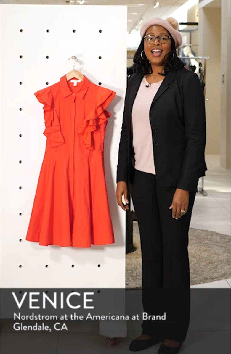 Ruffle Sleeve Fit & Flare Dress, sales video thumbnail