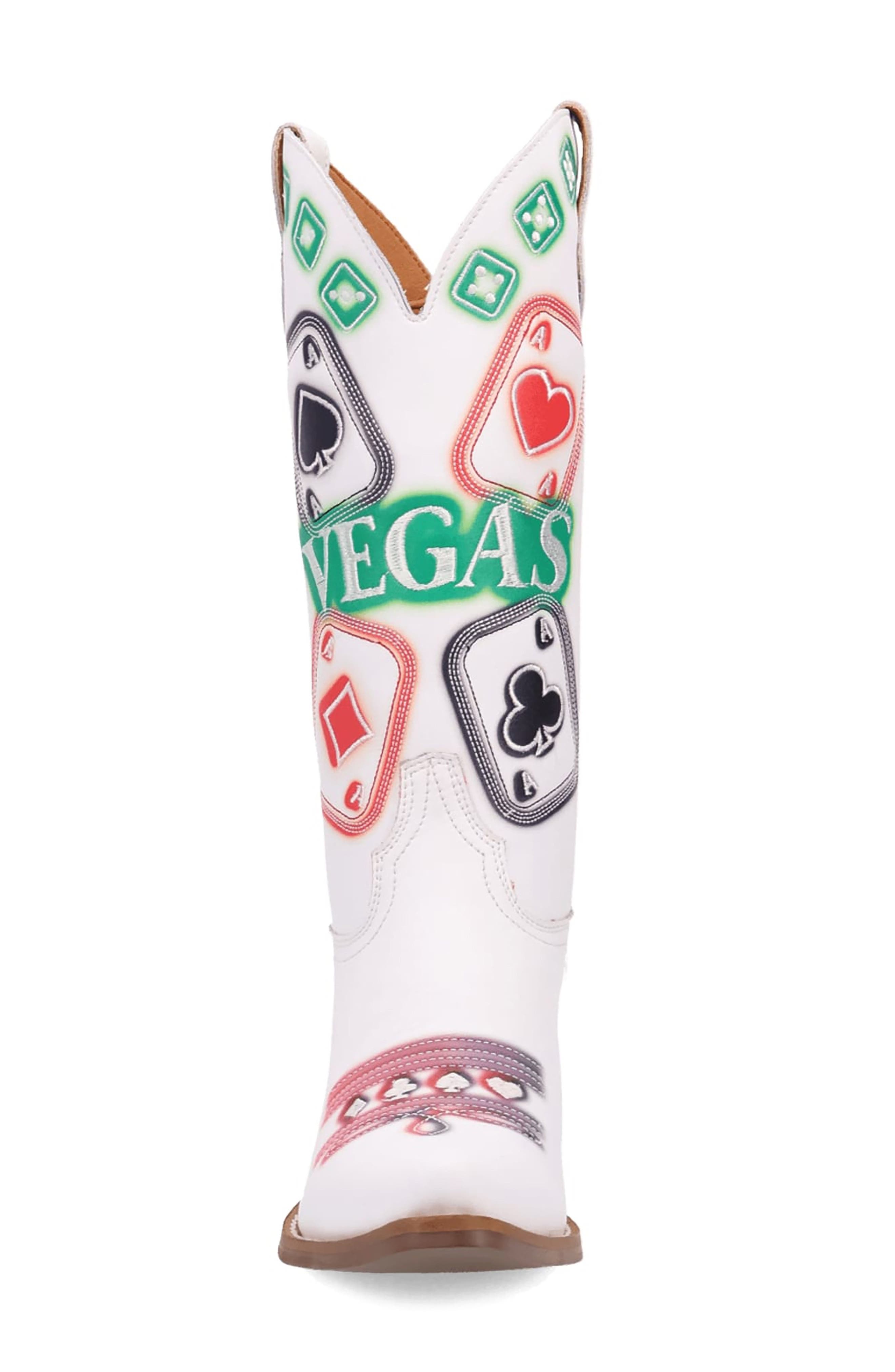 Dingo Vegas Embroidered Western Boot, Alternate, color, White