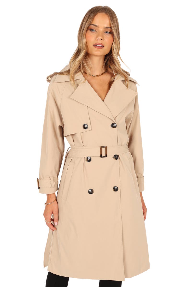 Petal & Pup Trina Belted Trench Coat, Alternate, color, Beige