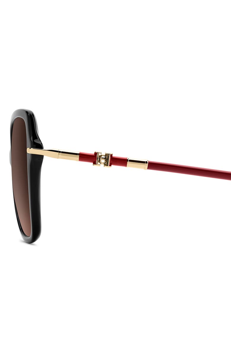 Carolina Herrera Her 56mm Gradient Butterfly Sunglasses, Alternate, color, Black Pink/ Brown Sf