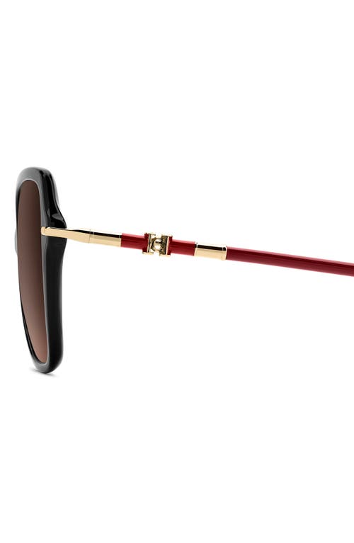 Carolina Herrera Her 56mm Gradient Butterfly Sunglasses In Black