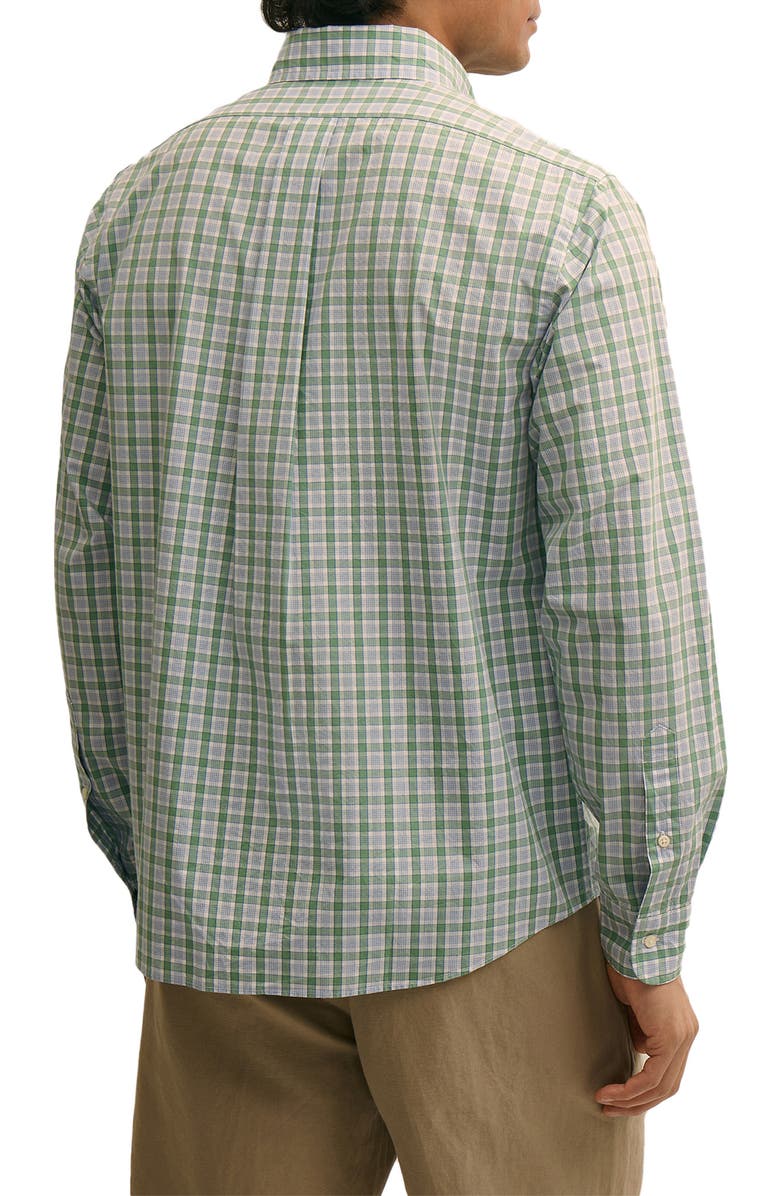Brooks Brothers Friday Regular Fit Plaid Cotton Poplin Button-Down Shirt, Alternate, color, Malachite Green Check