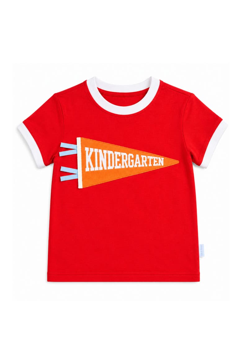Kindergarten Crewneck T-Shirt, Main, color, Red/Orange/Blue/White